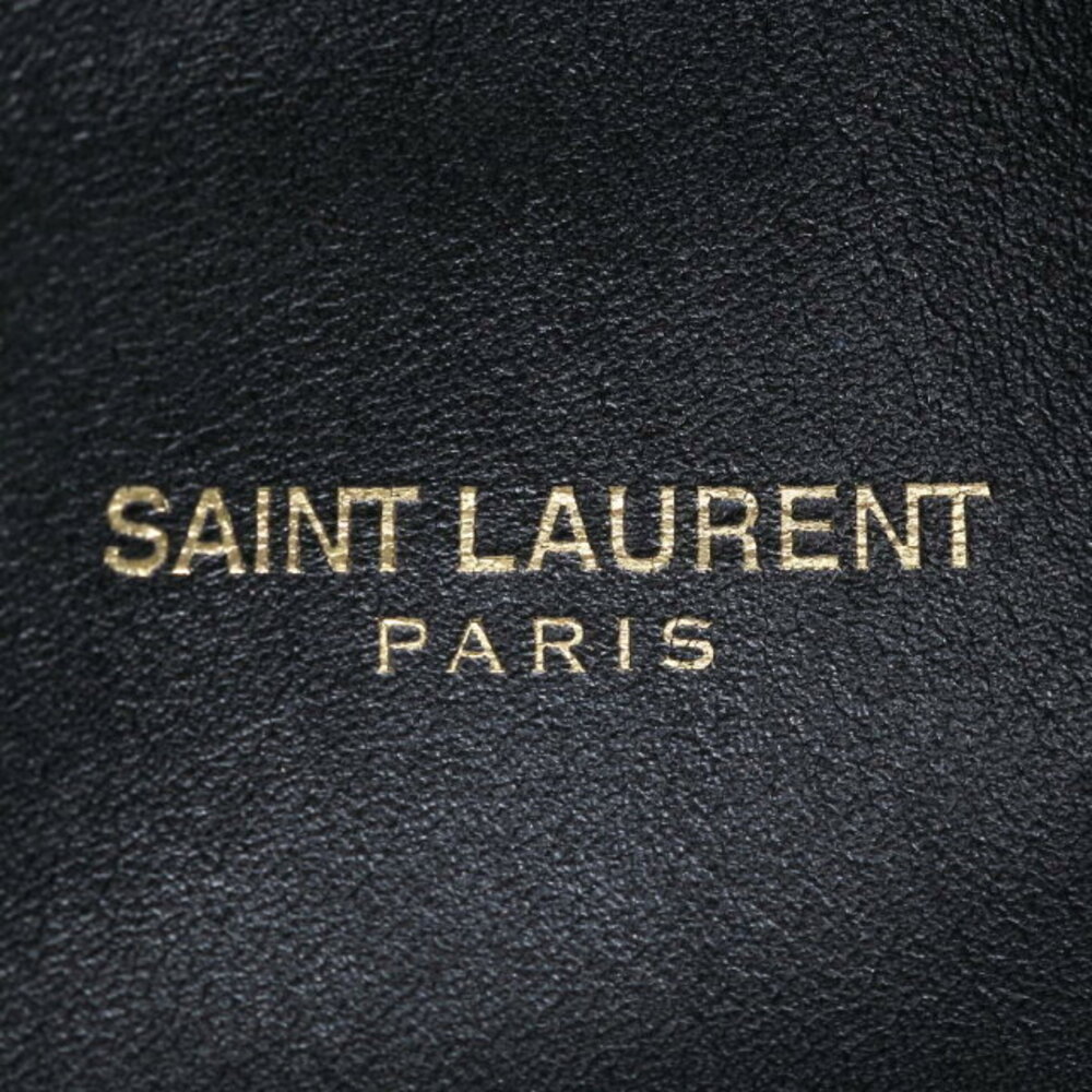 Saint Laurent Black Leather Emmanuel Bag Shoulder Drawstring - Picture 9 of 10